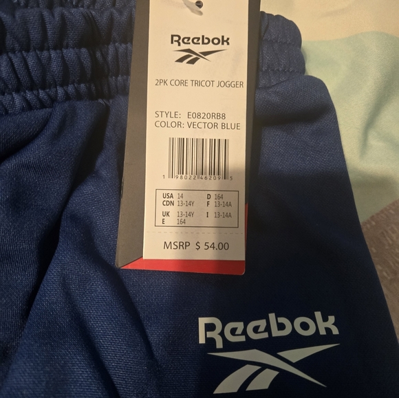 Reebok Kids Black and Blue Joggers - Picture 3 of 5